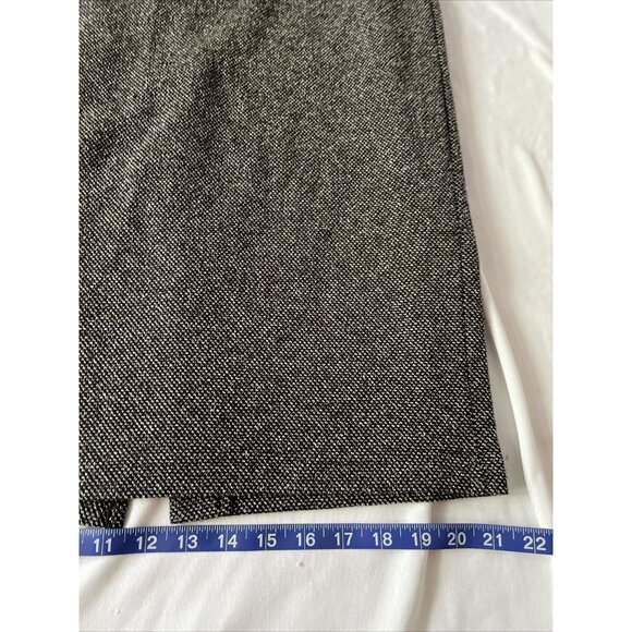 Black & White Herringbone Midi Skirt With Elastic Waistband & Back Slit Size 14 - Picture 4 of 12